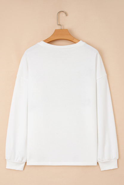 HOLLY JOLLY Embroidered Pullover Sweatshirt