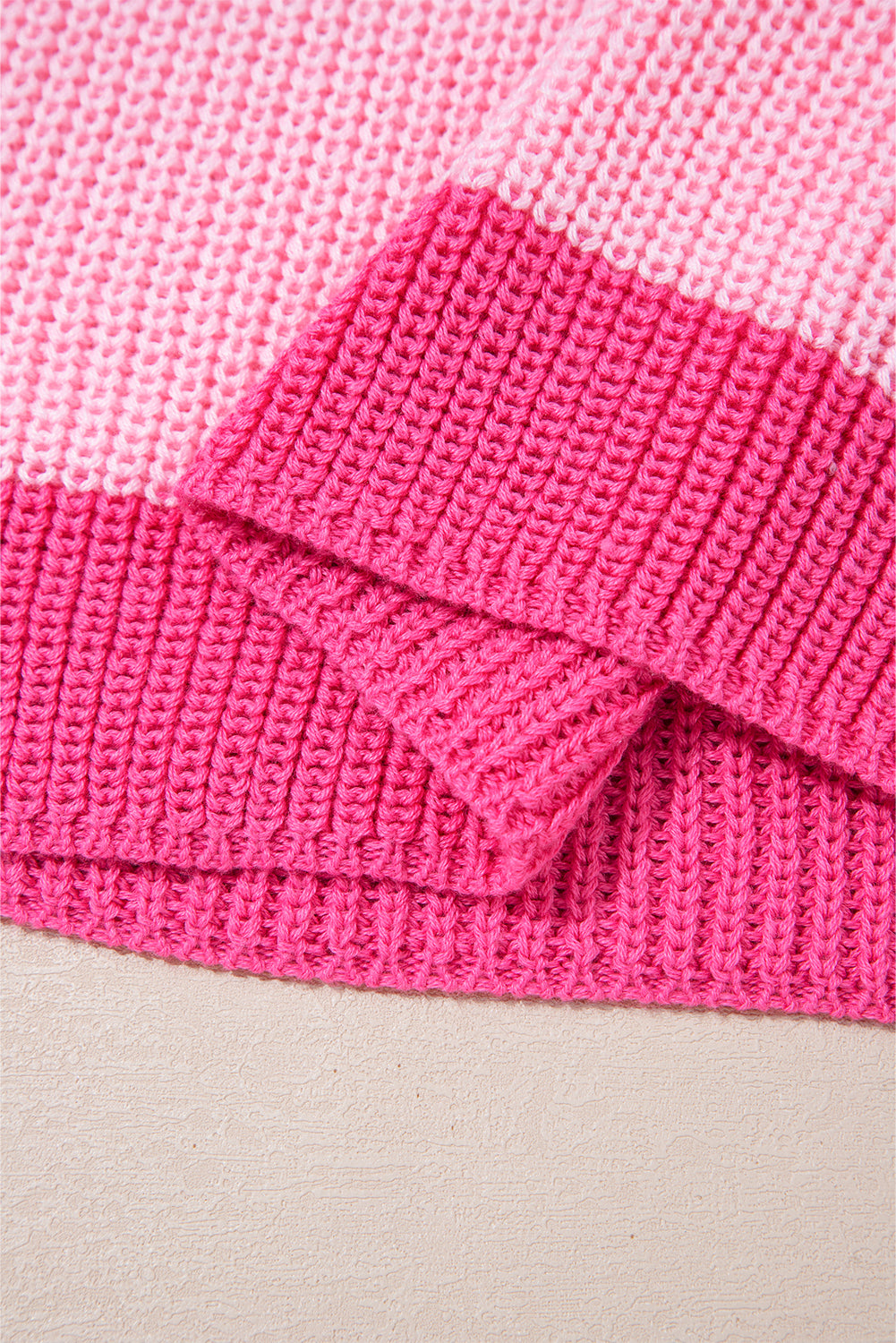 Stripe Colorblock V-Neck Sweater T-Shirt