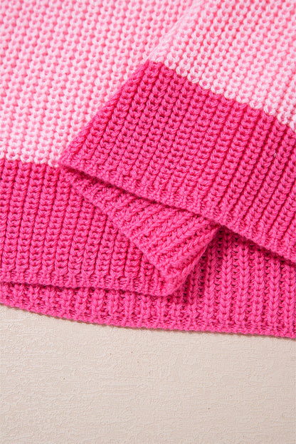 Stripe Colorblock V-Neck Sweater T-Shirt