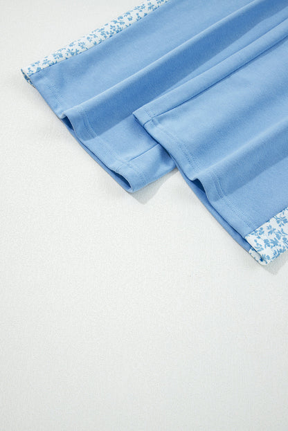 Floral Patchwork Pullover and Sweatpants Lounge Set