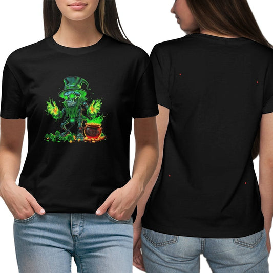 Munsieur St. Patrick's Day Collection T-Shirt for Women – Enchanted Shamrock Glow Aaria Tees