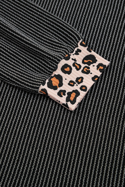 Leopard Corded Knit Top and Pants Set