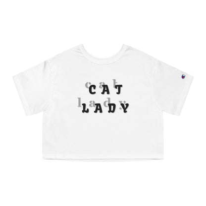 Cat Lady Champion Women's Heritage Cropped T-Shirt