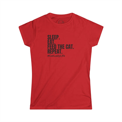 Cat Lady Life Cute Women's Softstyle T-Shirt