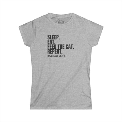 Cat Lady Life Cute Women's Softstyle T-Shirt
