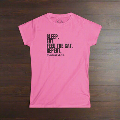 Cat Lady Life Cute Women's Softstyle T-Shirt