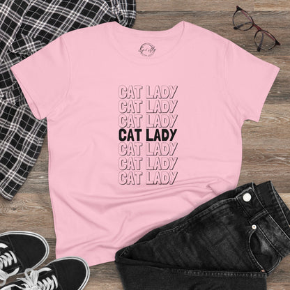 Cat Lady Women's Midweight Cotton Tee