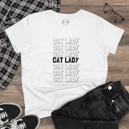 Cat Lady Women's Midweight Cotton Tee