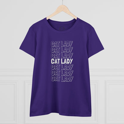 Cat Lady Women's Midweight Cotton Tee