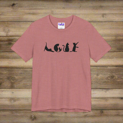 Cat Shaped Love Unisex Jersey Short Sleeve Tee