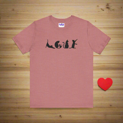 Cat Shaped Love Unisex Jersey Short Sleeve Tee