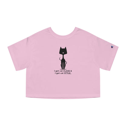 Cat Style Champion Women's Heritage Cropped T-Shirt