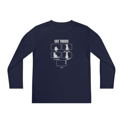 Cat Tricks Youth Long Sleeve Competitor Tee