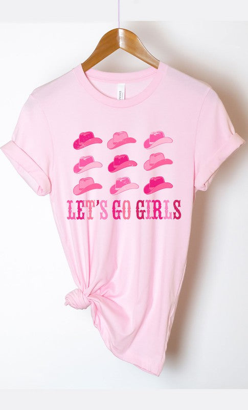 Lets Go Girls Cowgirl Hat Graphic Tee PLUS - Aaria Tees