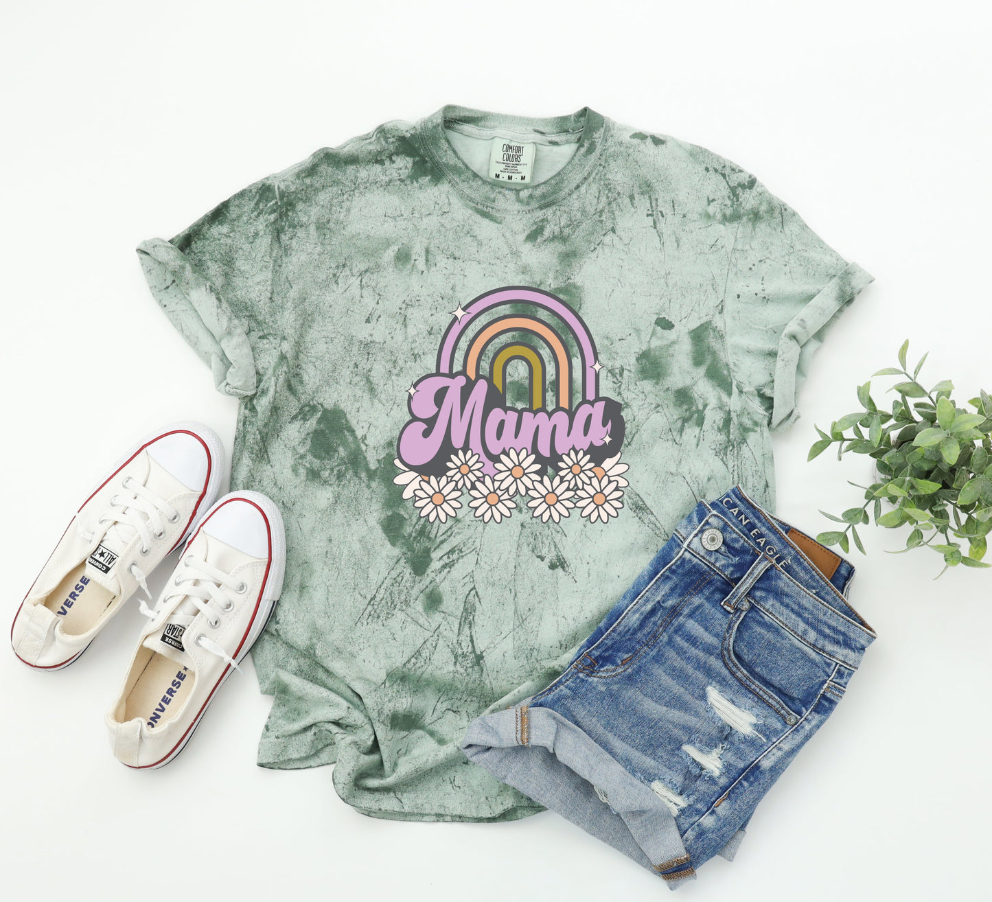 Mama Rainbow Comfort Colors T Shirt