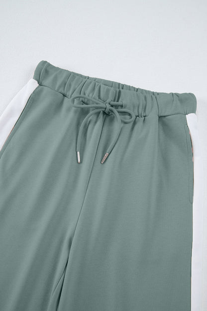 Varsity Stripe Patchwork Pullover and Pant Set