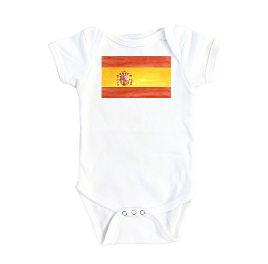Spain Flag Alone - Baby Boy Girl Clothes Infant Bodysuit Funny Cute Newborn