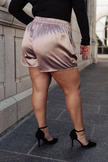 Champagne and Roses Satin Shorts (Online Exclusive)