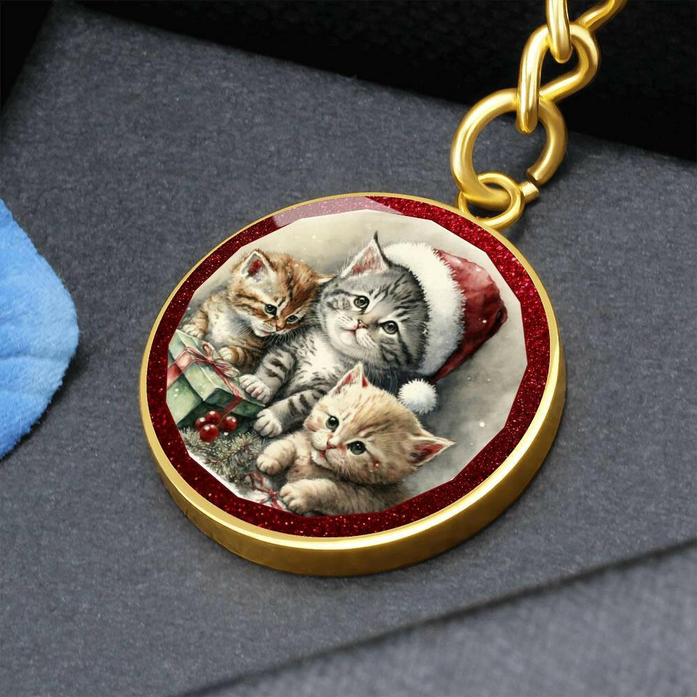 Christmas Kittens Keychain
