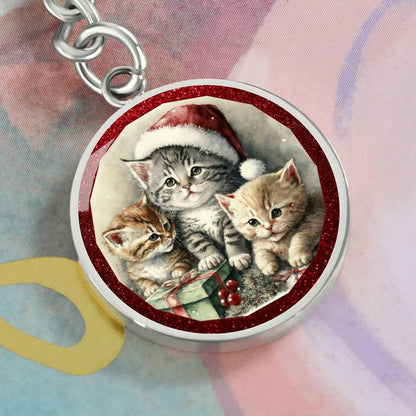 Christmas Kittens Keychain