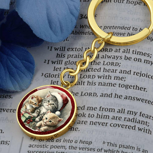 Christmas Kittens Keychain
