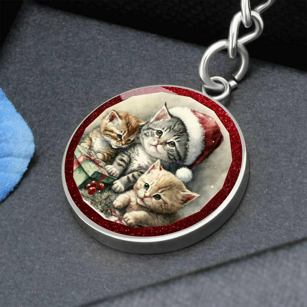 Christmas Kittens Keychain