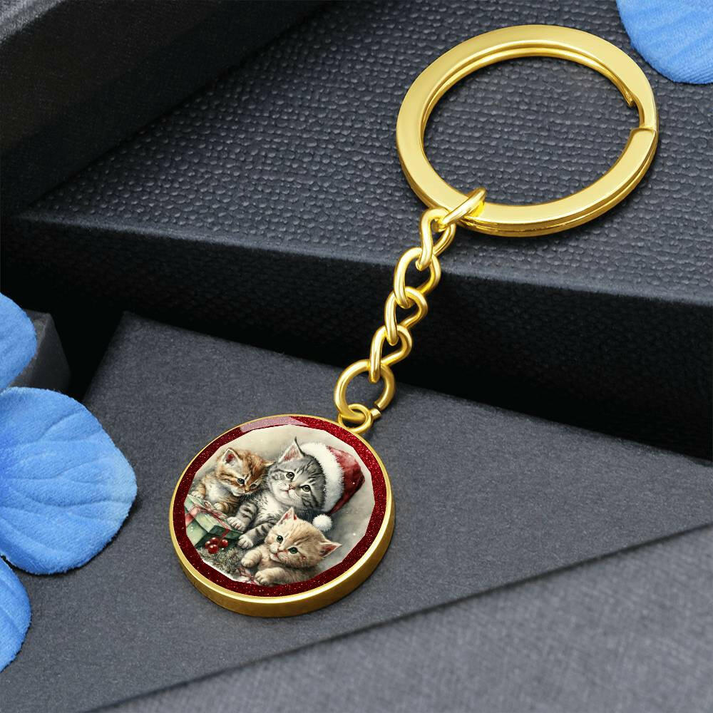 Christmas Kittens Keychain
