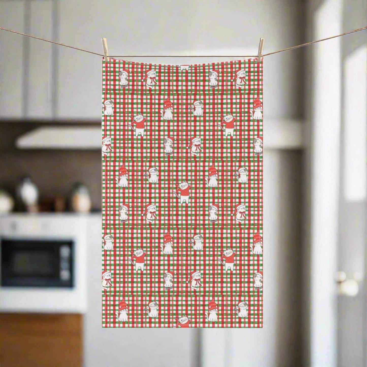 Christmas Kitties Kitchen Towel