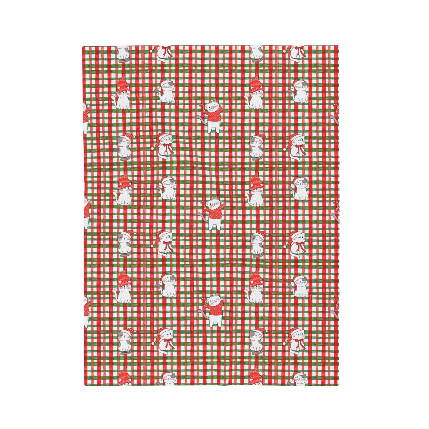 Christmas Kitties Velveteen Plush Blanket
