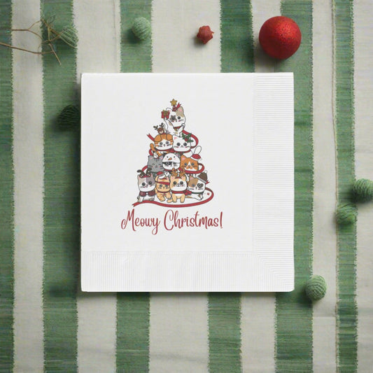 Christmas White Coined Napkins