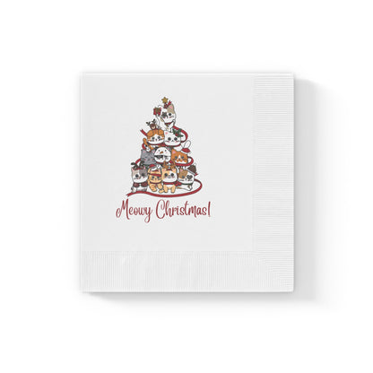Christmas White Coined Napkins