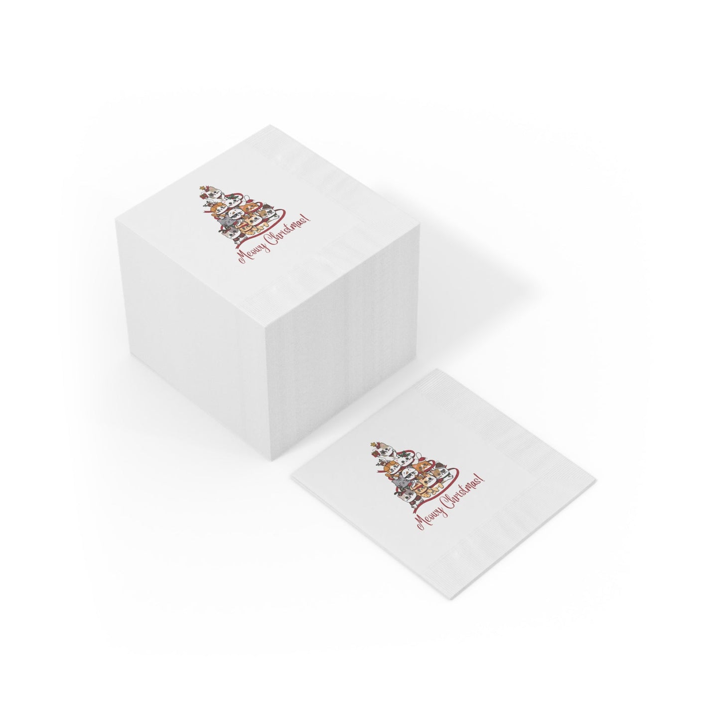 Christmas White Coined Napkins