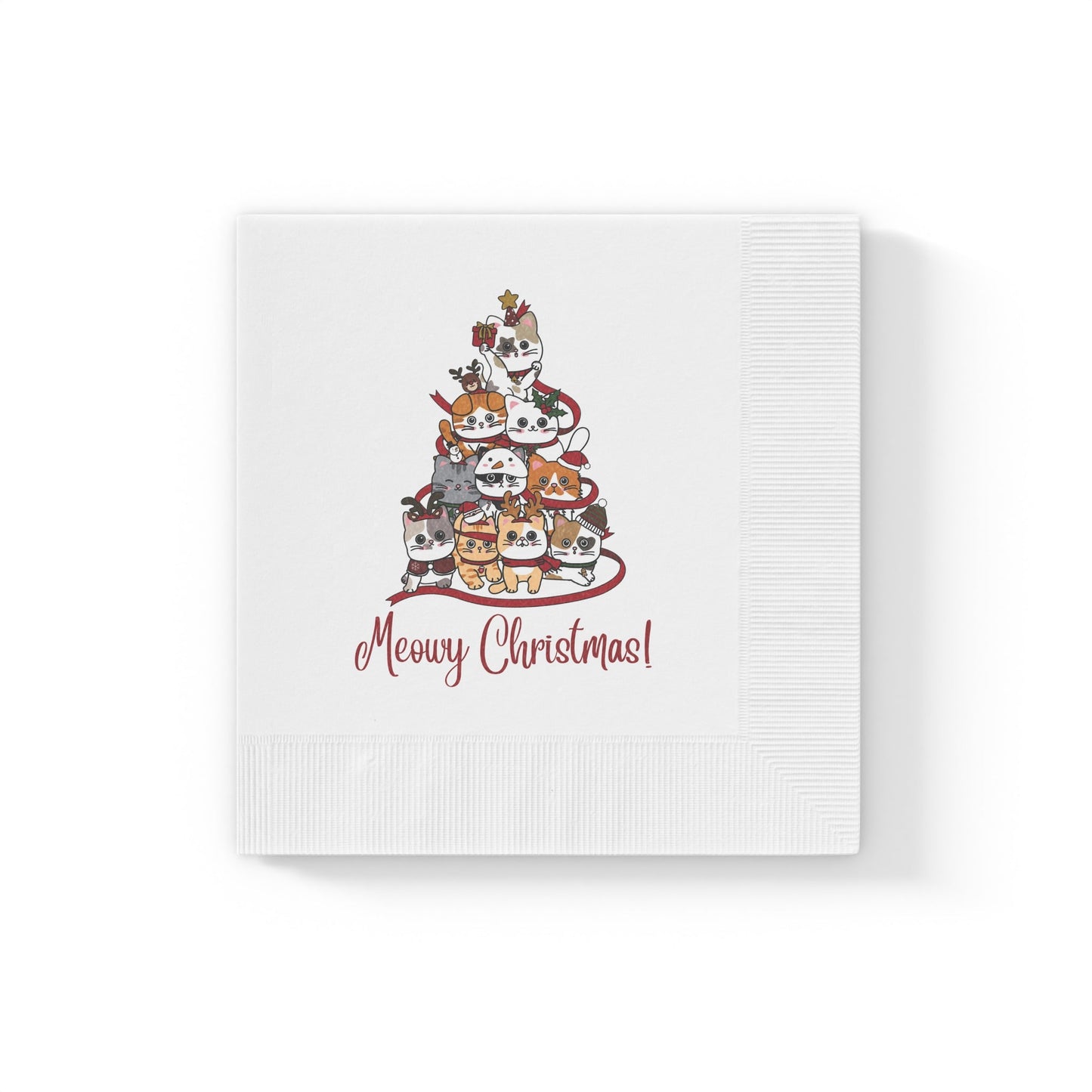 Christmas White Coined Napkins