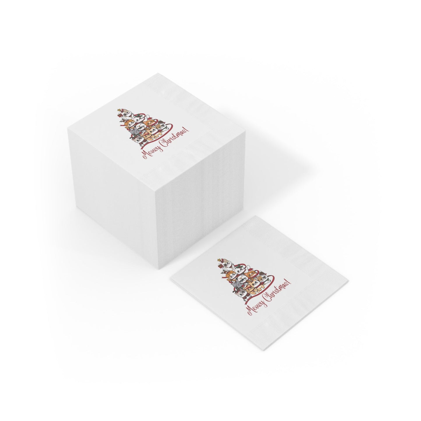 Christmas White Coined Napkins