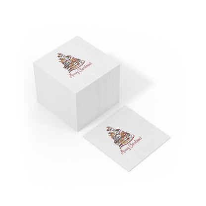 Christmas White Coined Napkins