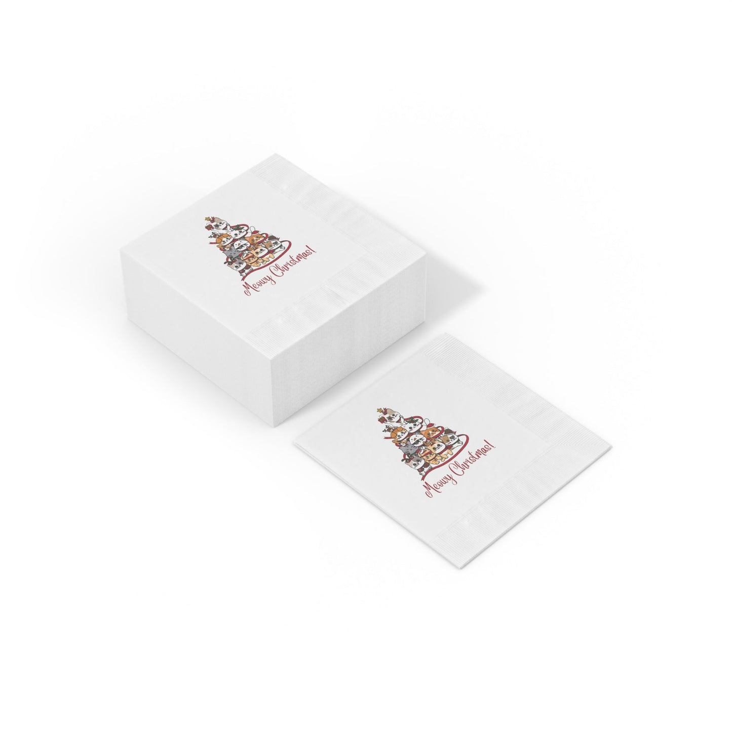Christmas White Coined Napkins
