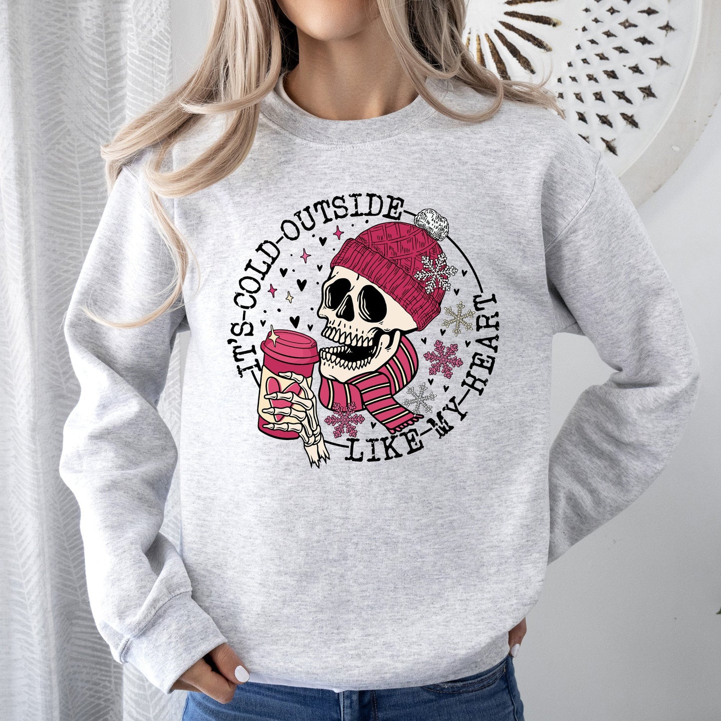 It's Cold Outside, Skeleton, Heart, Sweatshirt, Valentine's Day