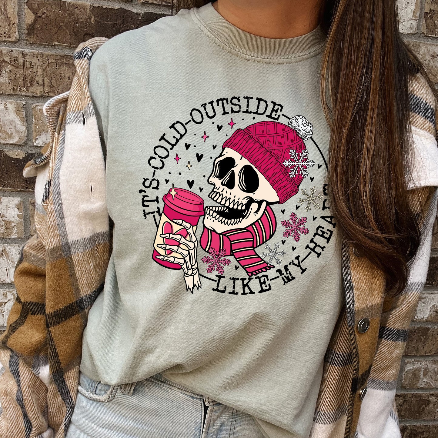 It's Cold Outside, Skeleton, Heart, Comfort Colors Tshirt, Valentine's Day