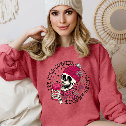 It's Cold Outside, Skeleton, Heart, Sweatshirt, Valentine's Day