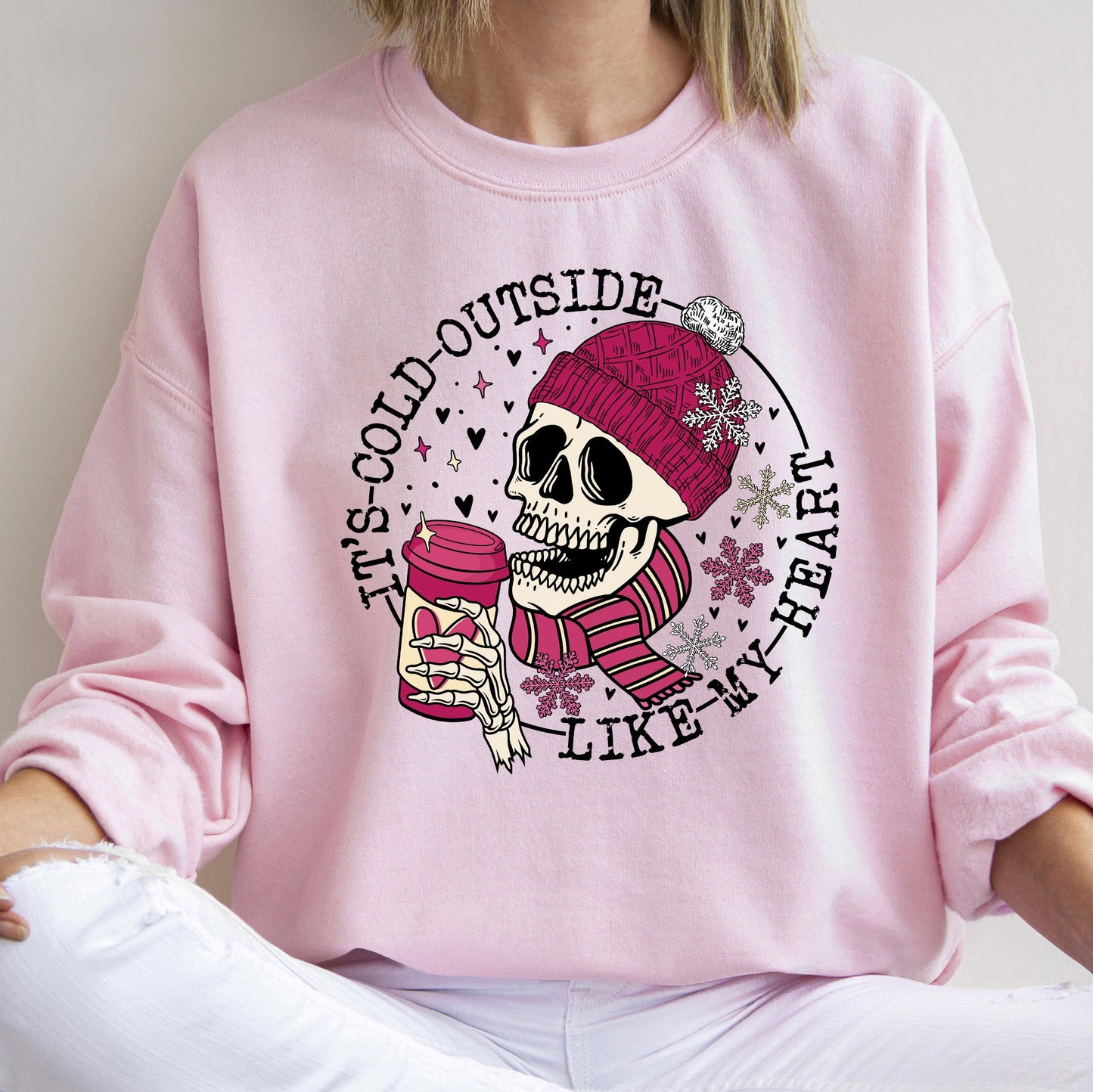 It's Cold Outside, Skeleton, Heart, Sweatshirt, Valentine's Day