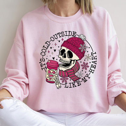It's Cold Outside, Skeleton, Heart, Sweatshirt, Valentine's Day
