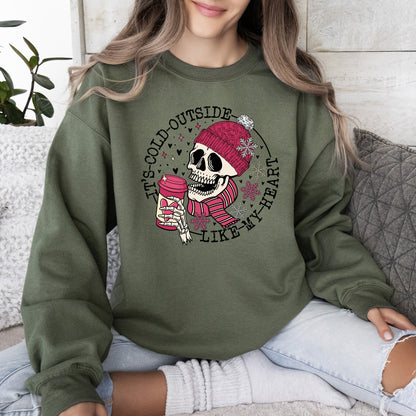 It's Cold Outside, Skeleton, Heart, Sweatshirt, Valentine's Day