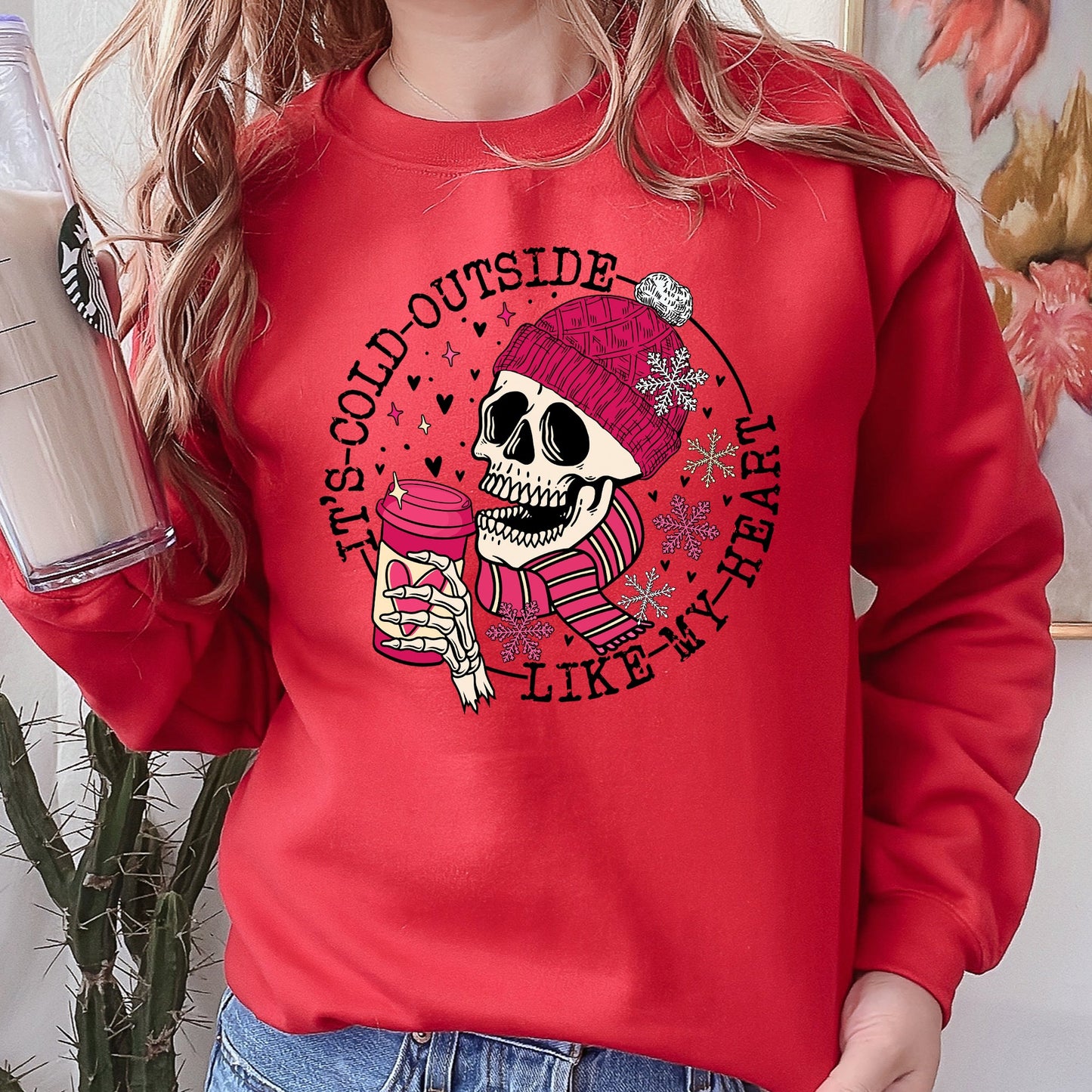 It's Cold Outside, Skeleton, Heart, Sweatshirt, Valentine's Day