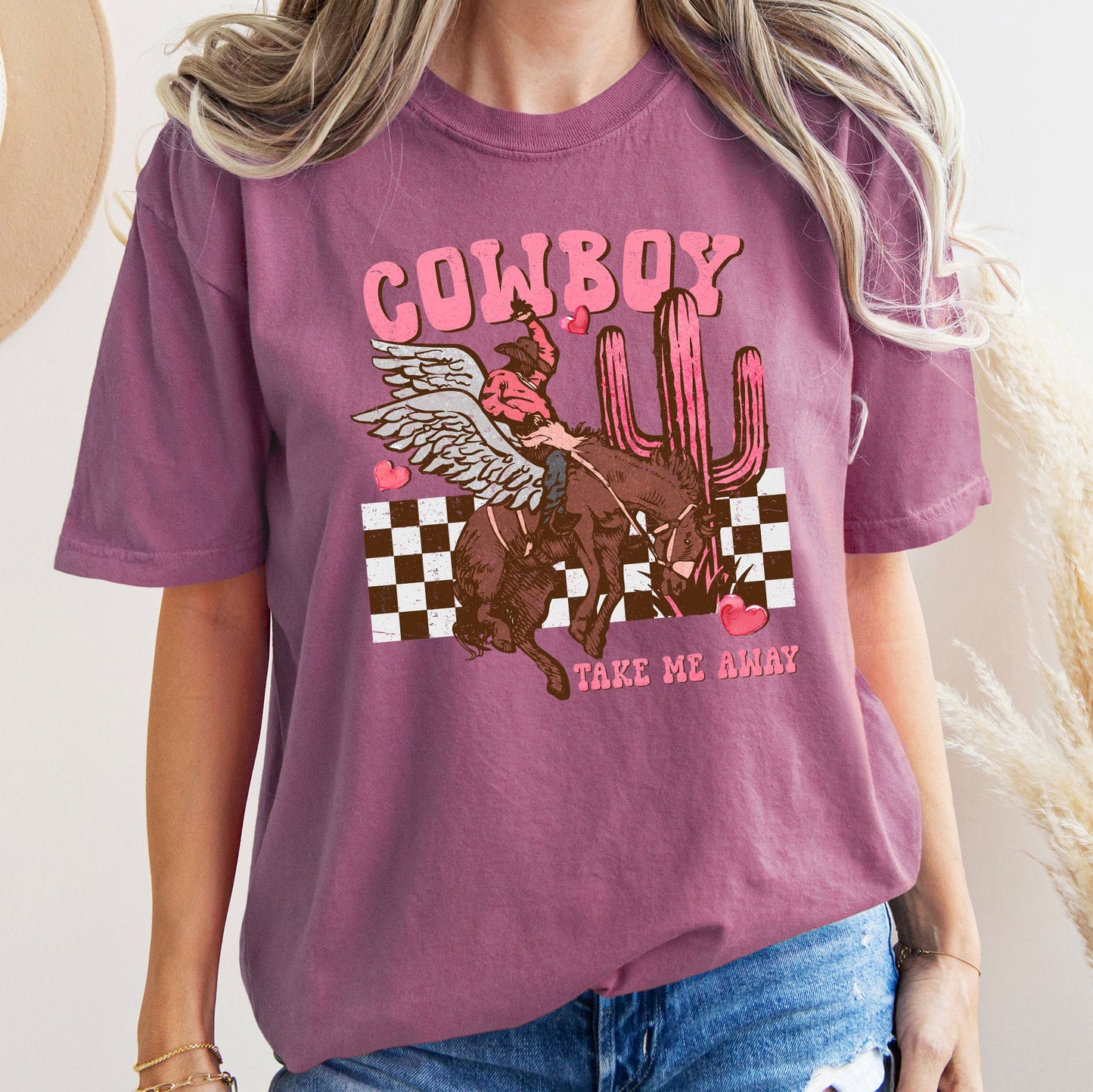 Cowboy Take Me Away, Western, Country, Comfort Colors Tshirt, Valentine's Day