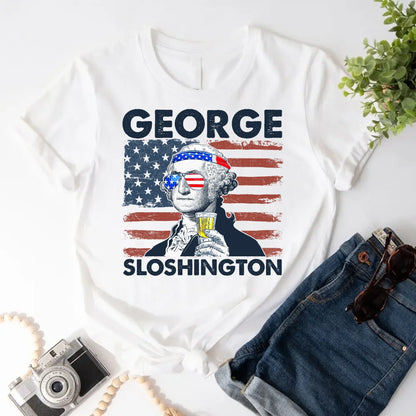 George Sloshington 4th of July Shirt – Washington Drinking Party Tee