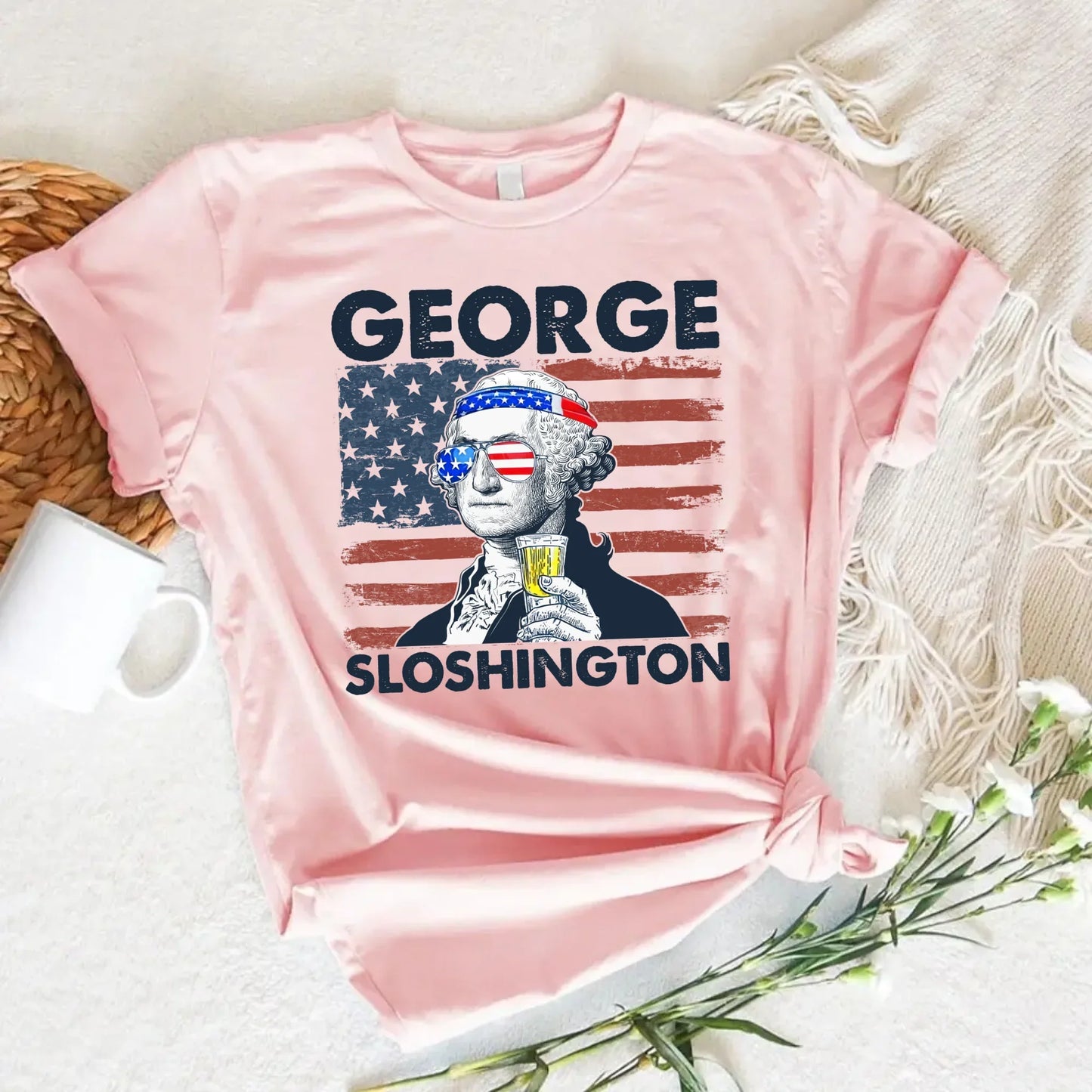 George Sloshington 4th of July Shirt – Washington Drinking Party Tee