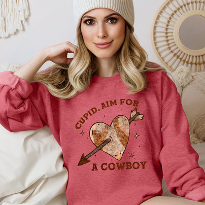 Cupid Aim For A Cowboy, Heart, Western, Country, Sweatshirt, Valentine's Day