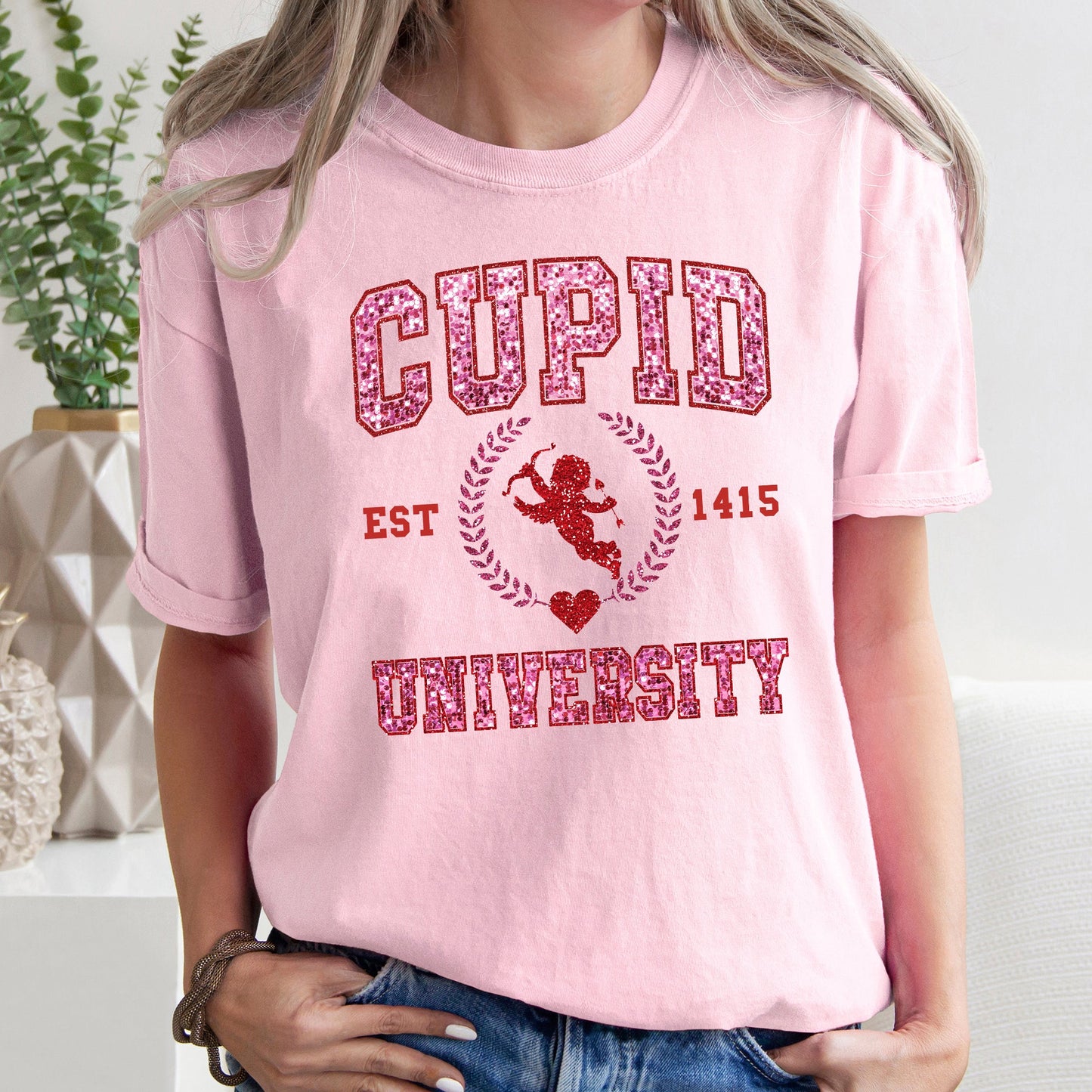 Cupid University, College, University, Love, Comfort Colors Tshirt, Valentine's Day