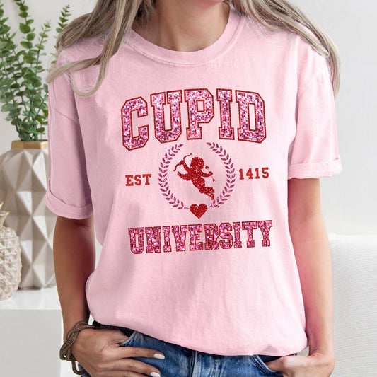 Cupid University, College, University, Love, Comfort Colors Tshirt, Valentine's Day