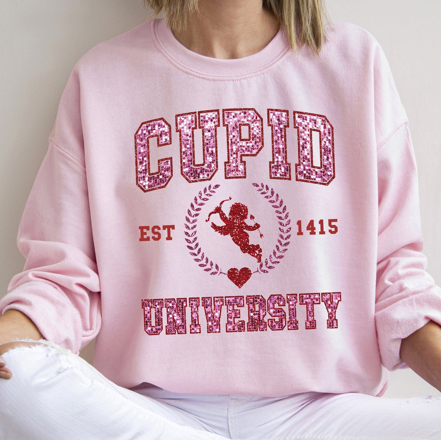 Cupid University, College, University, Love, Sweatshirt, Valentine's Day
